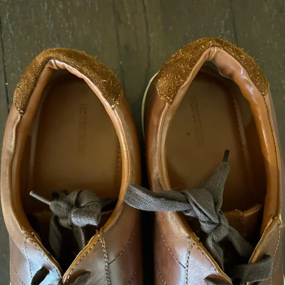 Nordstrom Brown Leather Casual Sneakers Shoes Men's Size 13 Neutral